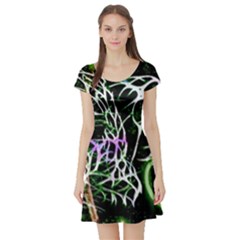 Officially Sexy Panther Collection Green Short Sleeve Skater Dress by OfficiallySexy