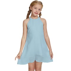 Spun Sugar Kids  Halter Collar Waist Tie Chiffon Dress