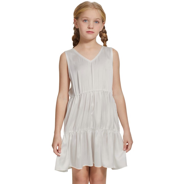 White Alyssum Kids  Sleeveless Tiered Mini Dress