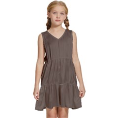 Coffee Quartz Kids  Sleeveless Tiered Mini Dress