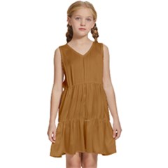 Sudan Brown Kids  Sleeveless Tiered Mini Dress by retrotoomoderndesigns