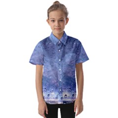 Gouttes D eau Galaxy Kids  Short Sleeve Shirt