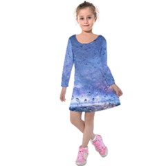 Gouttes D eau Galaxy Kids  Long Sleeve Velvet Dress by kcreatif