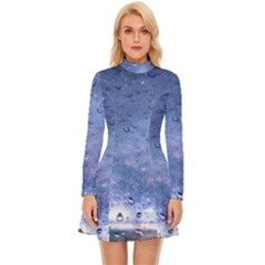 Gouttes D eau Galaxy Long Sleeve Velour Longline Dress