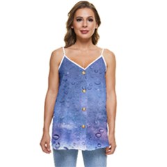 Gouttes D eau Galaxy Casual Spaghetti Strap Chiffon Top