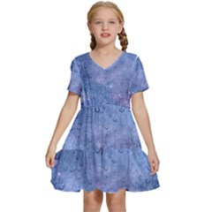 Gouttes D eau Galaxy Kids  Short Sleeve Tiered Mini Dress