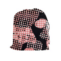 Abstrait Effet Formes Noir/rose Drawstring Pouch (xl)