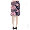 Abstrait Effet Formes Noir/Rose Short Mermaid Skirt View2