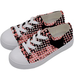 Abstrait Effet Formes Noir/rose Kids  Low Top Canvas Sneakers by kcreatif