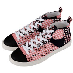 Abstrait Effet Formes Noir/rose Men s Mid-top Canvas Sneakers by kcreatif