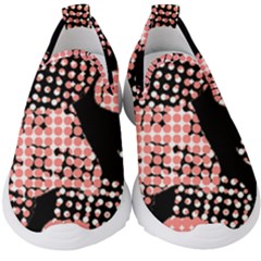 Abstrait Effet Formes Noir/rose Kids  Slip On Sneakers by kcreatif