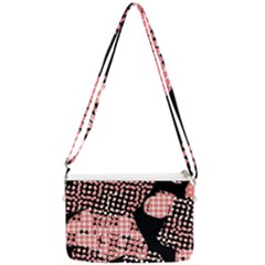 Abstrait Effet Formes Noir/rose Double Gusset Crossbody Bag by kcreatif