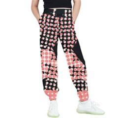 Abstrait Effet Formes Noir/rose Kids  Elastic Waist Pants by kcreatif