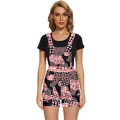 Abstrait Effet Formes Noir/rose Short Overalls by kcreatif