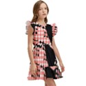 Abstrait Effet Formes Noir/Rose Kids  Winged Sleeve Dress View3