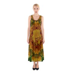 Tropical Spring Rose Flowers In A Good Mood Decorative Sleeveless Maxi Dress by pepitasart