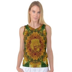 Tropical Spring Rose Flowers In A Good Mood Decorative Women s Basketball Tank Top by pepitasart