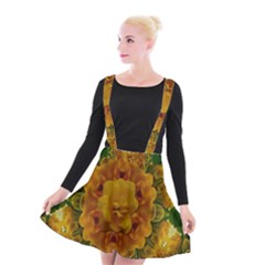 Tropical Spring Rose Flowers In A Good Mood Decorative Suspender Skater Skirt by pepitasart