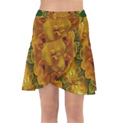 Tropical Spring Rose Flowers In A Good Mood Decorative Wrap Front Skirt