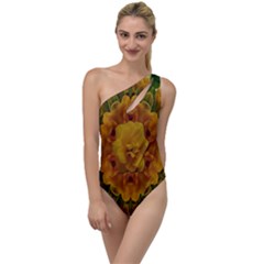 Tropical Spring Rose Flowers In A Good Mood Decorative To One Side Swimsuit by pepitasart