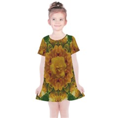 Tropical Spring Rose Flowers In A Good Mood Decorative Kids  Simple Cotton Dress by pepitasart