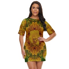 Tropical Spring Rose Flowers In A Good Mood Decorative Just Threw It On Dress by pepitasart