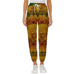 Tropical Spring Rose Flowers In A Good Mood Decorative Cropped Drawstring Pants by pepitasart