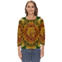 Tropical Spring Rose Flowers In A Good Mood Decorative Cut Out Wide Sleeve Top View1