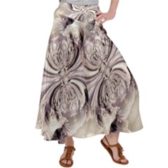 Fractal Feathers Satin Palazzo Pants by MRNStudios