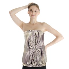 Fractal Feathers Strapless Top