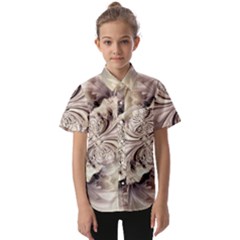 Fractal Feathers Kids  Short Sleeve Shirt by MRNStudios