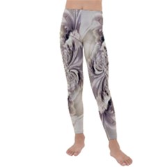 Fractal Feathers Kids  Lightweight Velour Leggings by MRNStudios