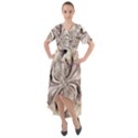 Fractal Feathers Front Wrap High Low Dress View1