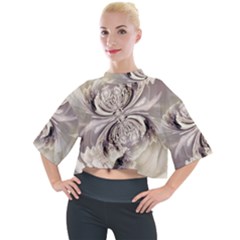 Fractal Feathers Mock Neck Tee by MRNStudios