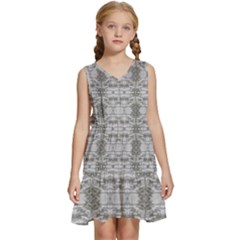 Nature Collage Seamless Pattern Kids  Sleeveless Tiered Mini Dress