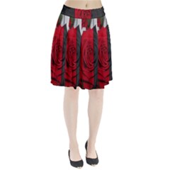 Roses Rouge Fleurs Pleated Skirt by kcreatif