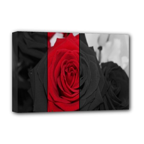 Roses Rouge Fleurs Deluxe Canvas 18  X 12  (stretched) by kcreatif