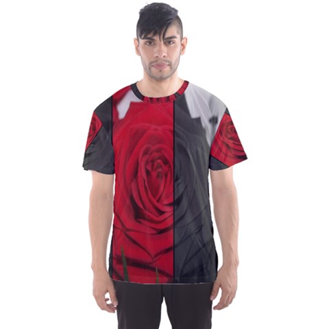 Roses Rouge Fleurs Men s Sport Mesh Tee by kcreatif