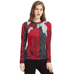 Roses Rouge Fleurs Women s Long Sleeve Rash Guard by kcreatif