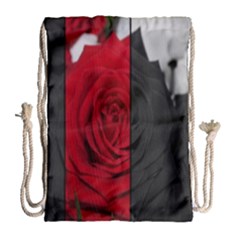 Roses Rouge Fleurs Drawstring Bag (large) by kcreatif