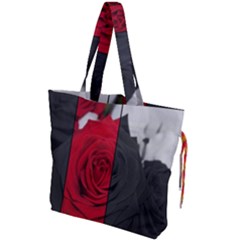 Roses Rouge Fleurs Drawstring Tote Bag by kcreatif