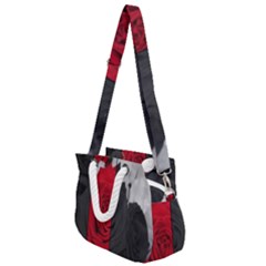 Roses Rouge Fleurs Rope Handles Shoulder Strap Bag by kcreatif