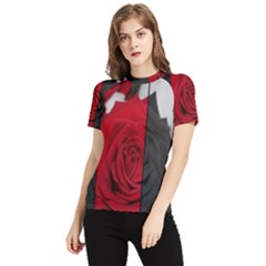 Roses Rouge Fleurs Women s Short Sleeve Rash Guard by kcreatif