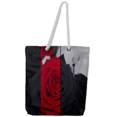 Roses Rouge Fleurs Full Print Rope Handle Tote (large) by kcreatif