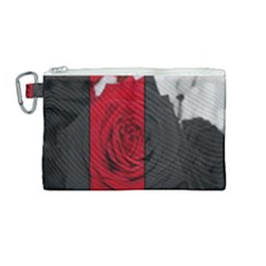 Roses Rouge Fleurs Canvas Cosmetic Bag (medium) by kcreatif