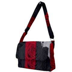 Roses Rouge Fleurs Full Print Messenger Bag (l) by kcreatif