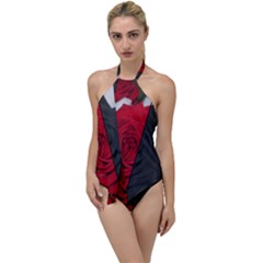 Roses Rouge Fleurs Go With The Flow One Piece Swimsuit by kcreatif