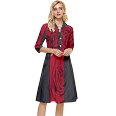 Roses Rouge Fleurs Classy Knee Length Dress