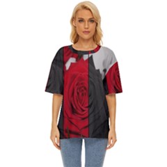 Roses Rouge Fleurs Oversized Basic Tee