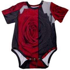 Roses Rouge Fleurs Baby Short Sleeve Onesie Bodysuit